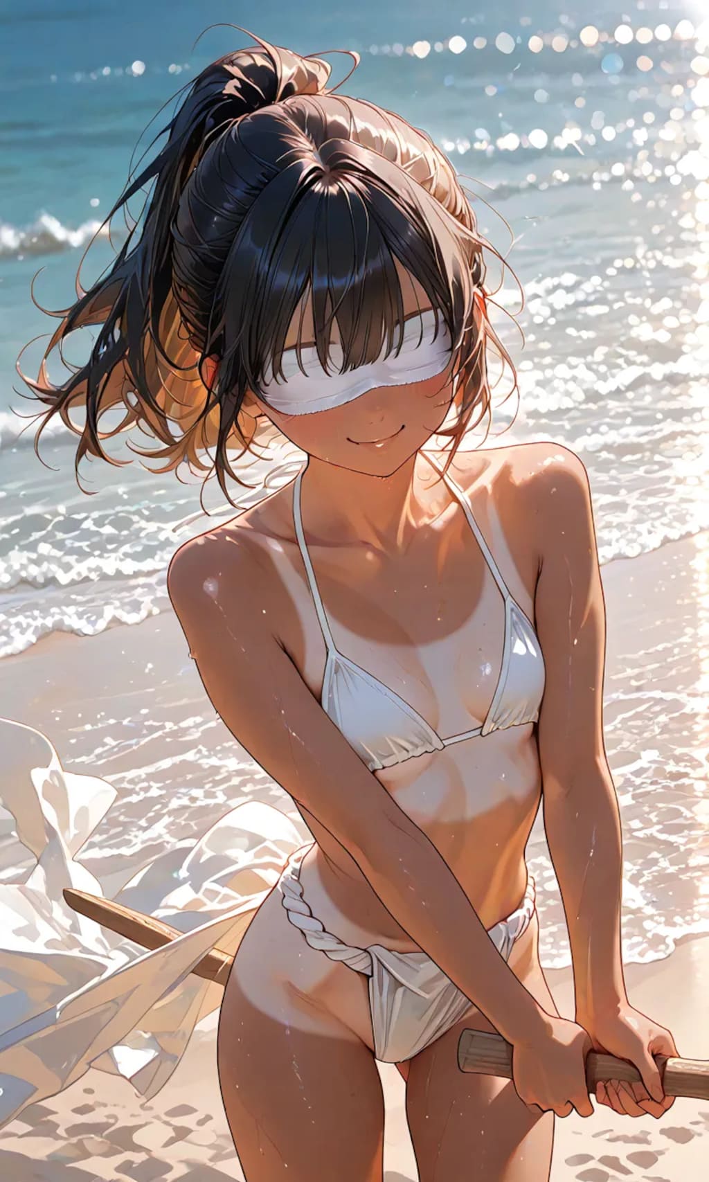 loincloth girl (watermelon smashing)