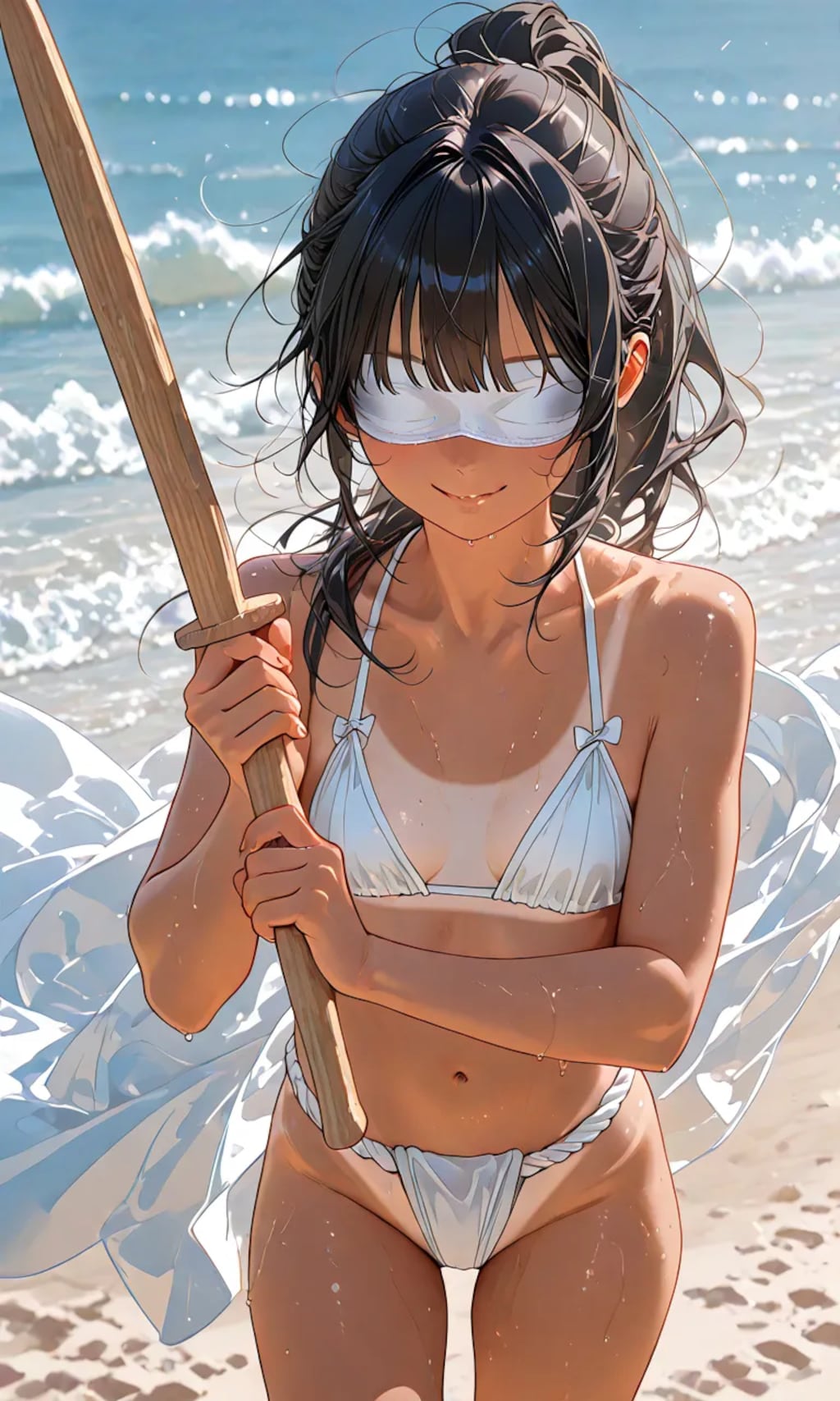 loincloth girl (watermelon smashing)
