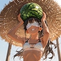 loincloth girl (watermelon smashing) 6枚目