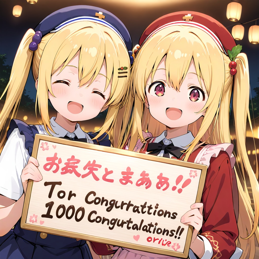 1000いいね達成！