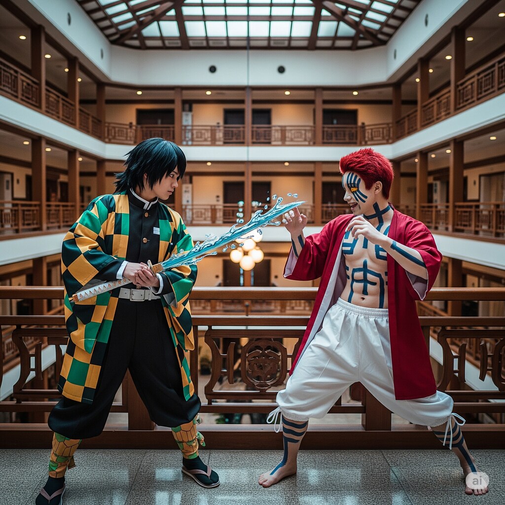 義勇　VS　　猗窩座　水対決　テイク２