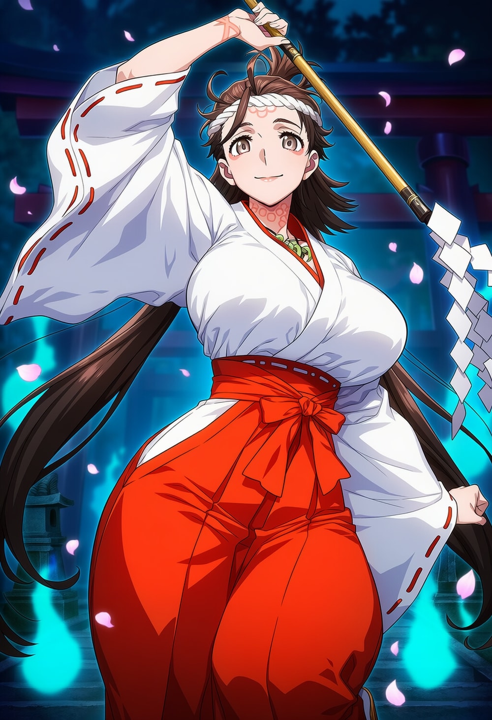 働く春の神社巫女コスプレ人妻 | の人気AIイラスト・グラビア