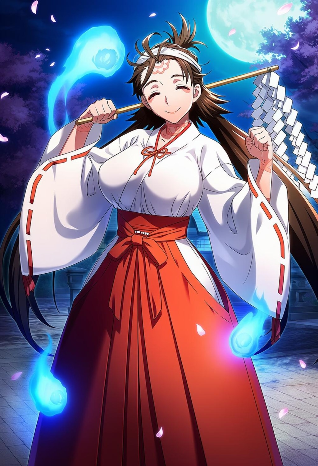 働く春の神社巫女コスプレ人妻