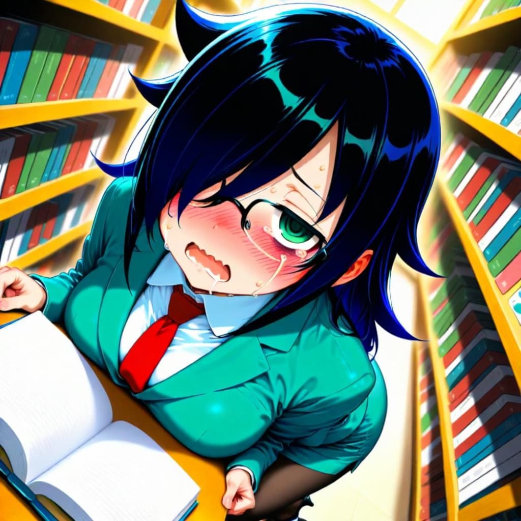 泣く読書教師コスプレ人妻