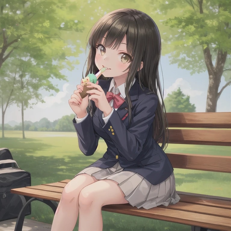 黒髪ロングでブレザーの少女８６ | の人気AIイラスト・グラビア