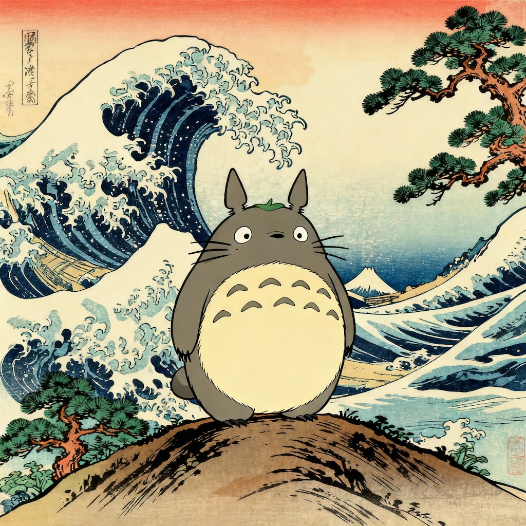 葛飾北斎のとなりのトトロ