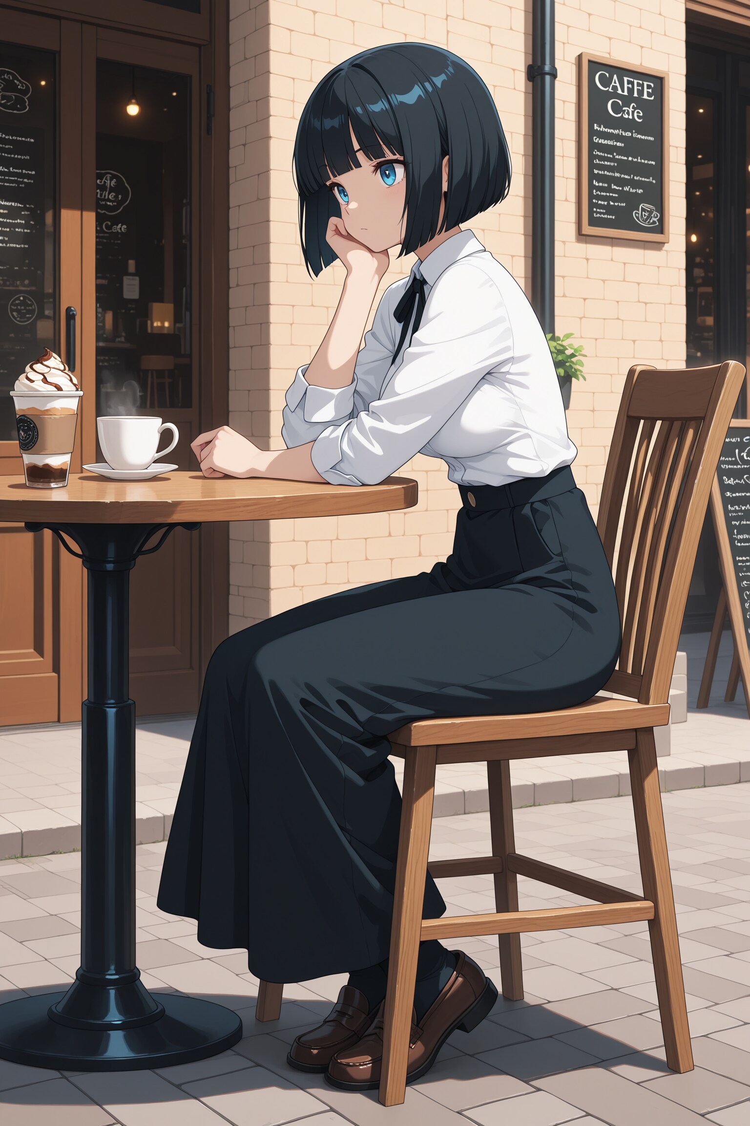 黒髪栞さんとカフェ
