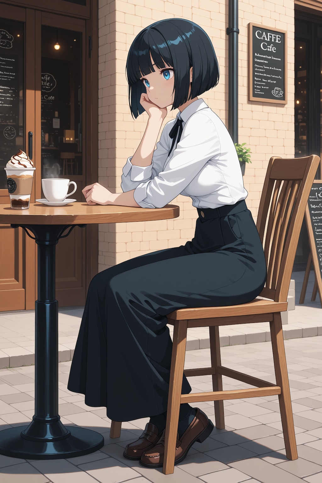 黒髪栞さんとカフェ
