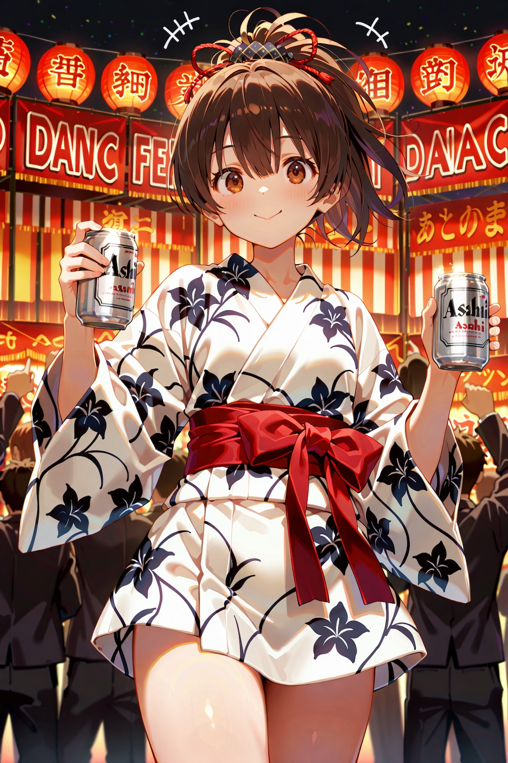 盆踊りとビール Y714