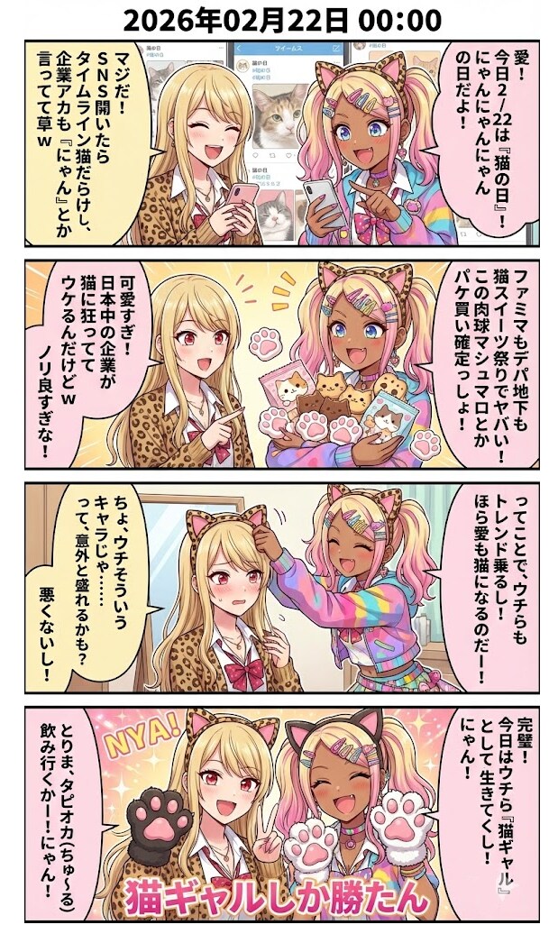 2月22日は『猫の日』！　毎日漫画0時