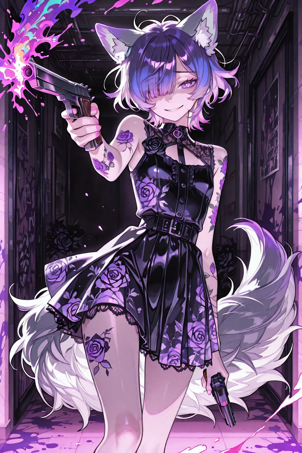 弾丸と紫薔薇 | の人気AIイラスト・グラビア