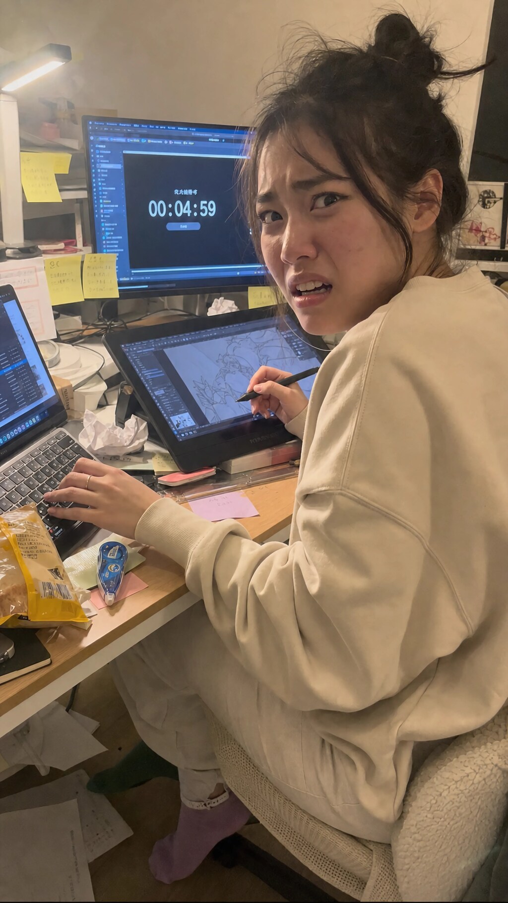 Deadline Glow on Her Face