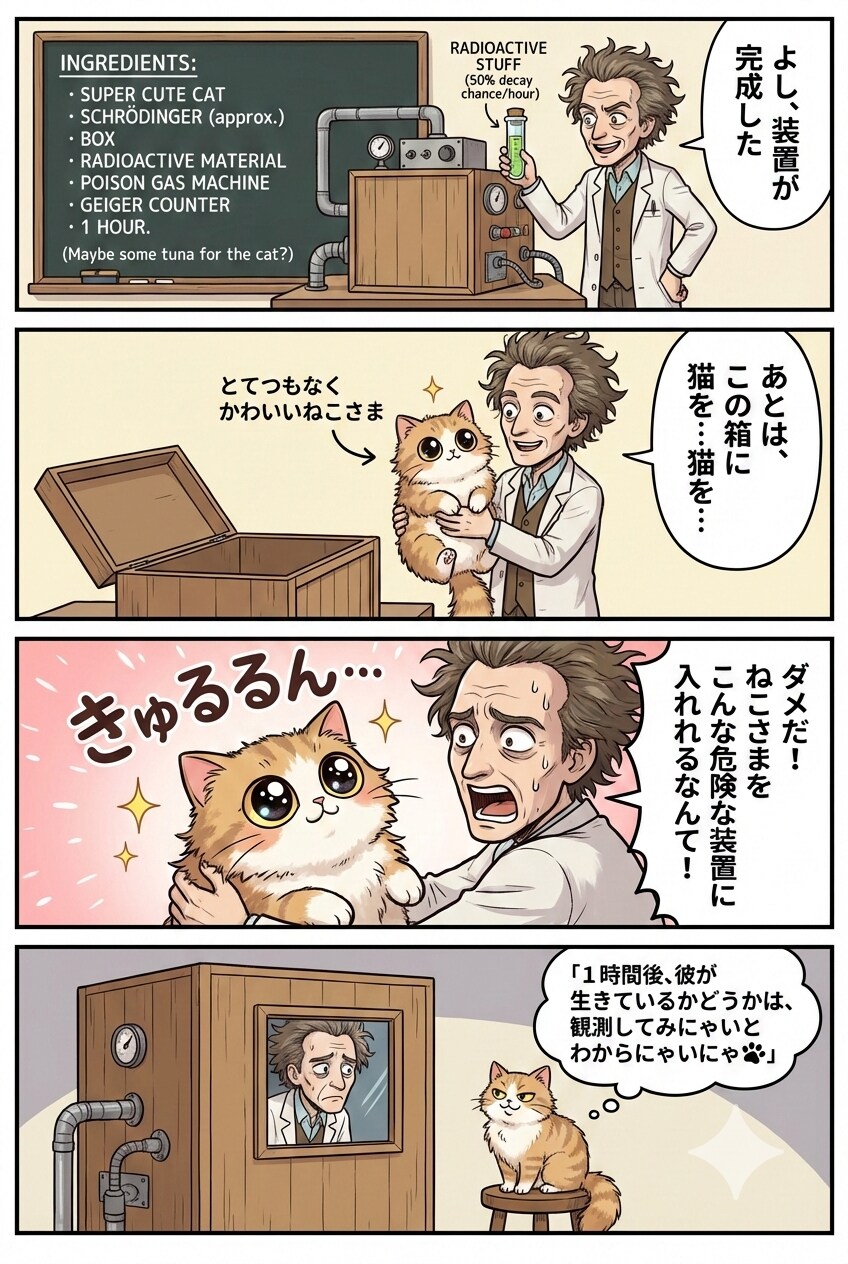 シュレーディンガーのねこかわいい