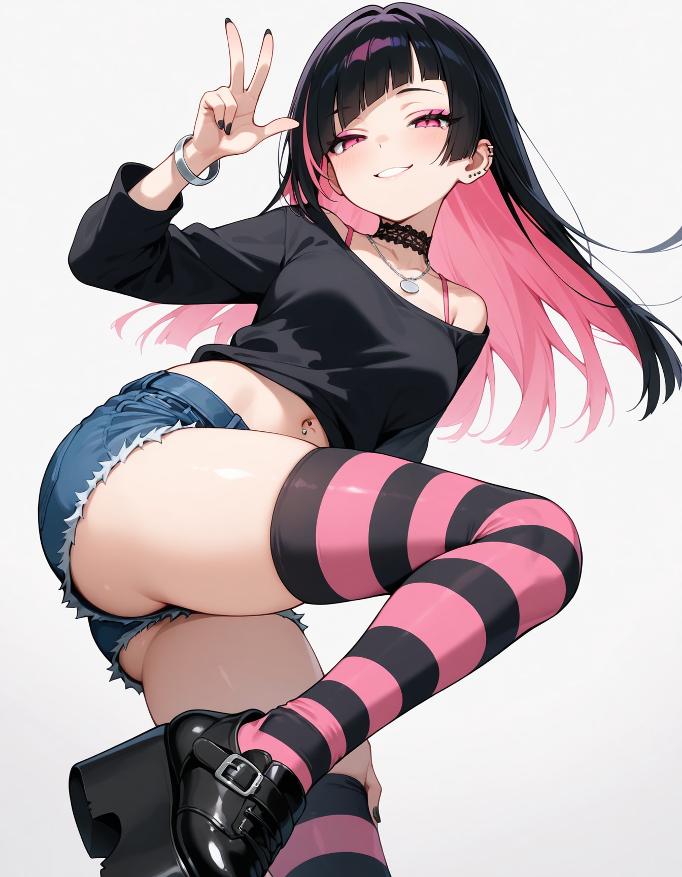 ホットパンツで絶対領域