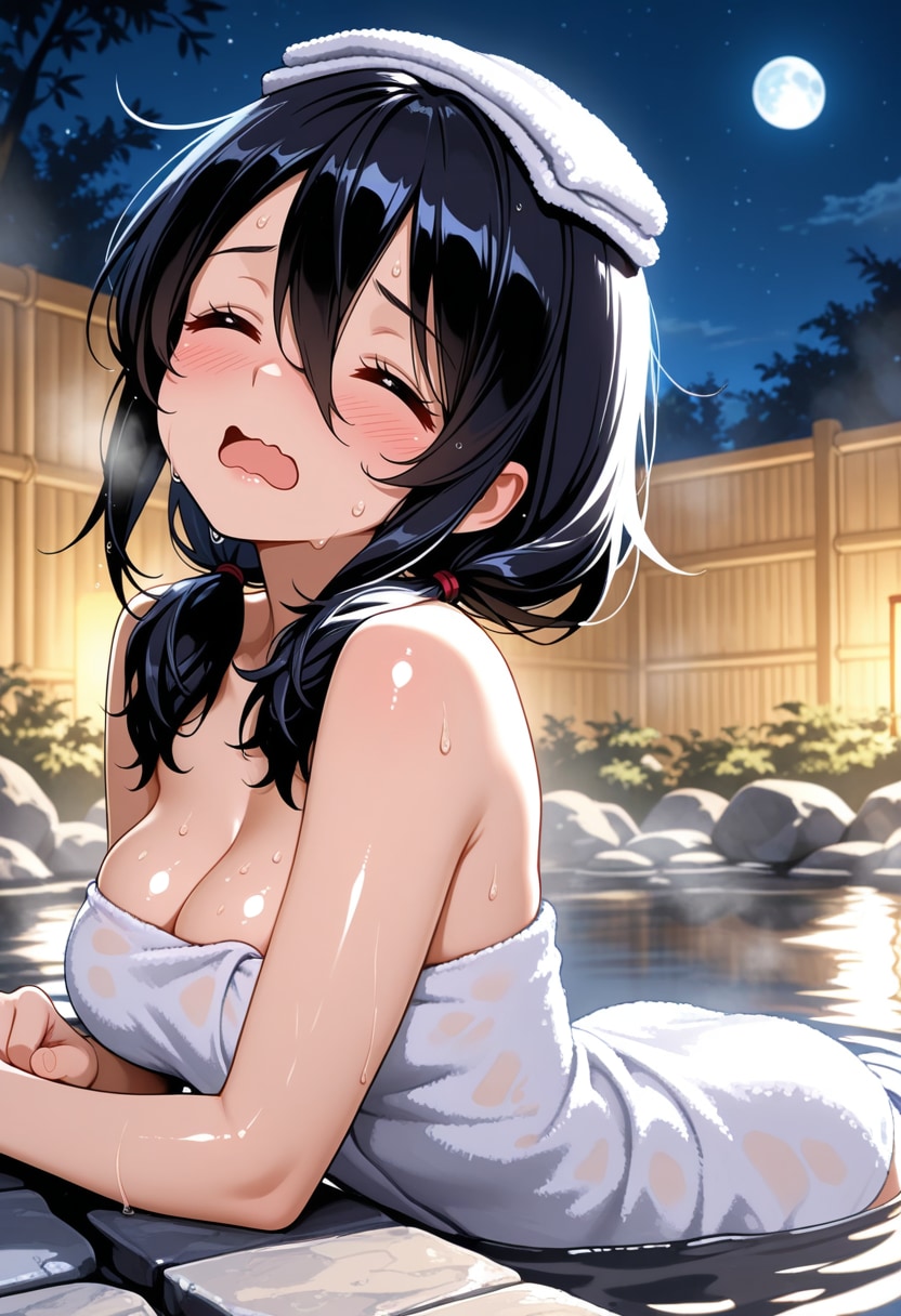 月夜の露天風呂