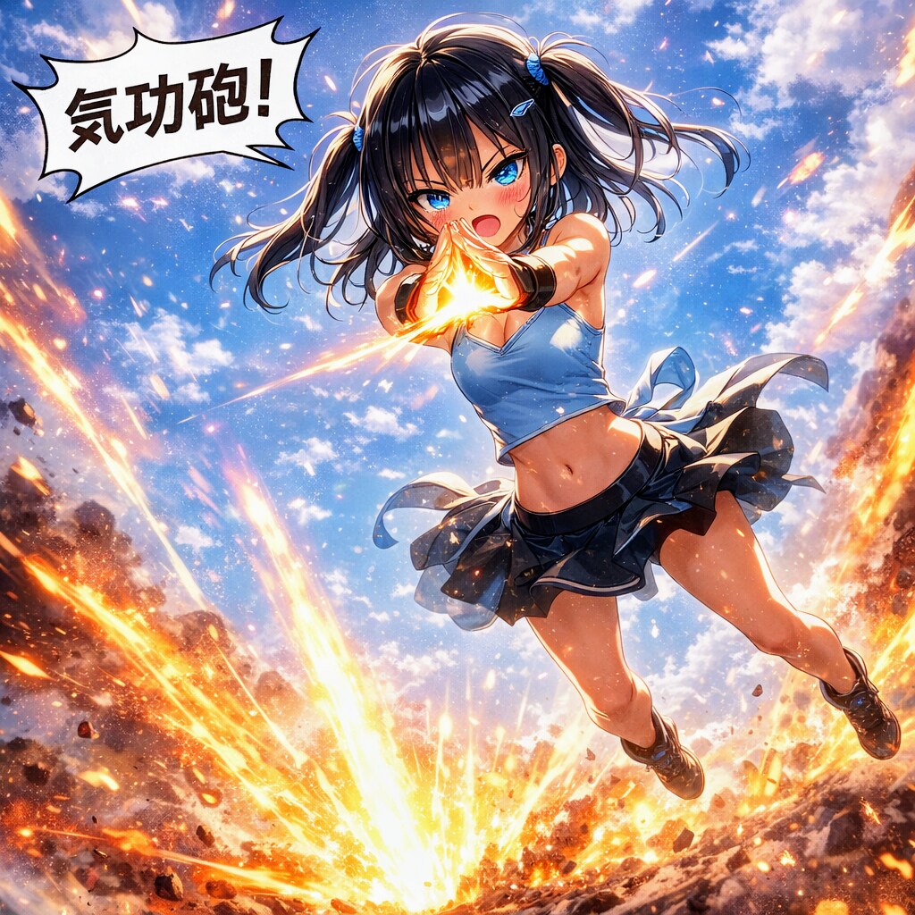 気功砲を撃つこなつちゃん