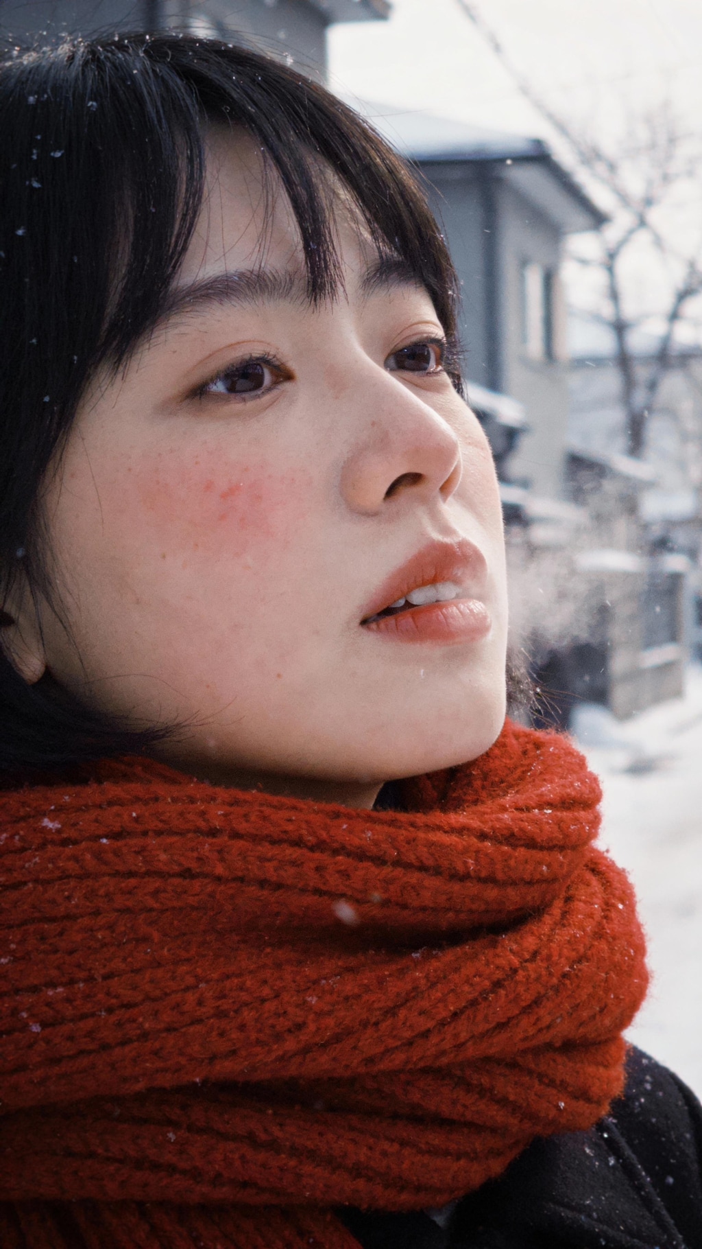 Crimson Breath in the Blue Hour