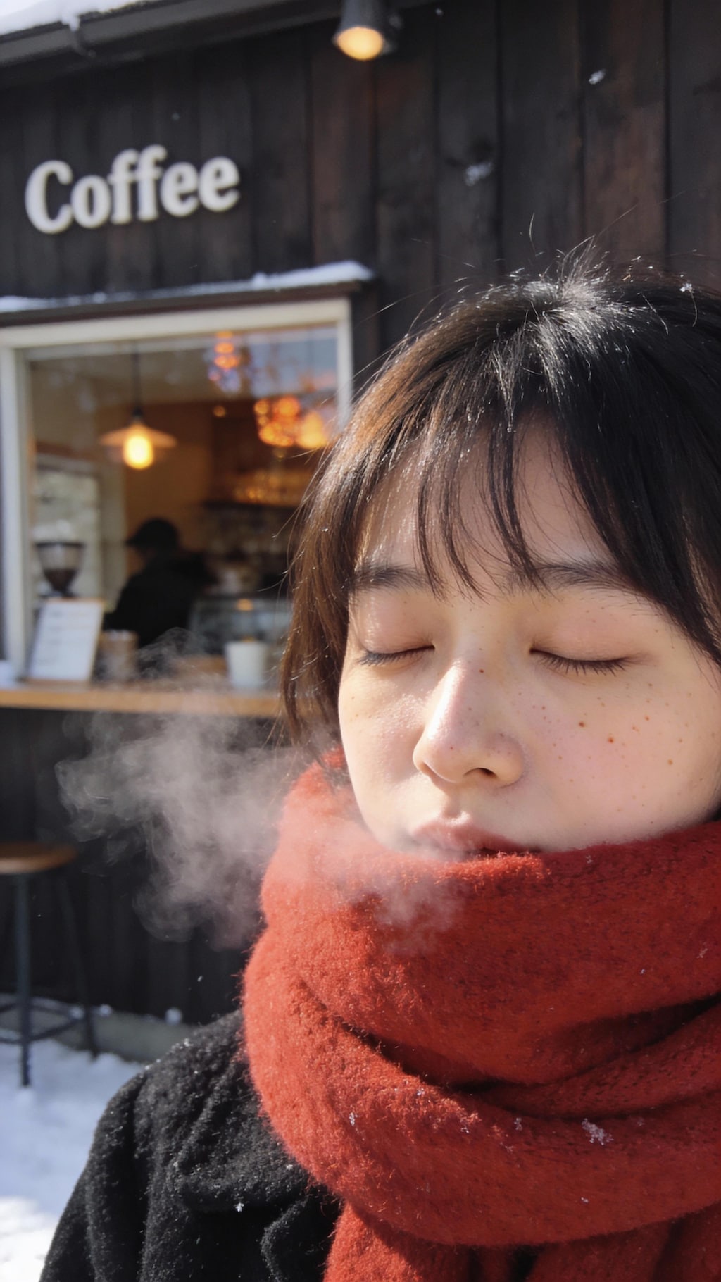 Crimson Breath in the Blue Hour