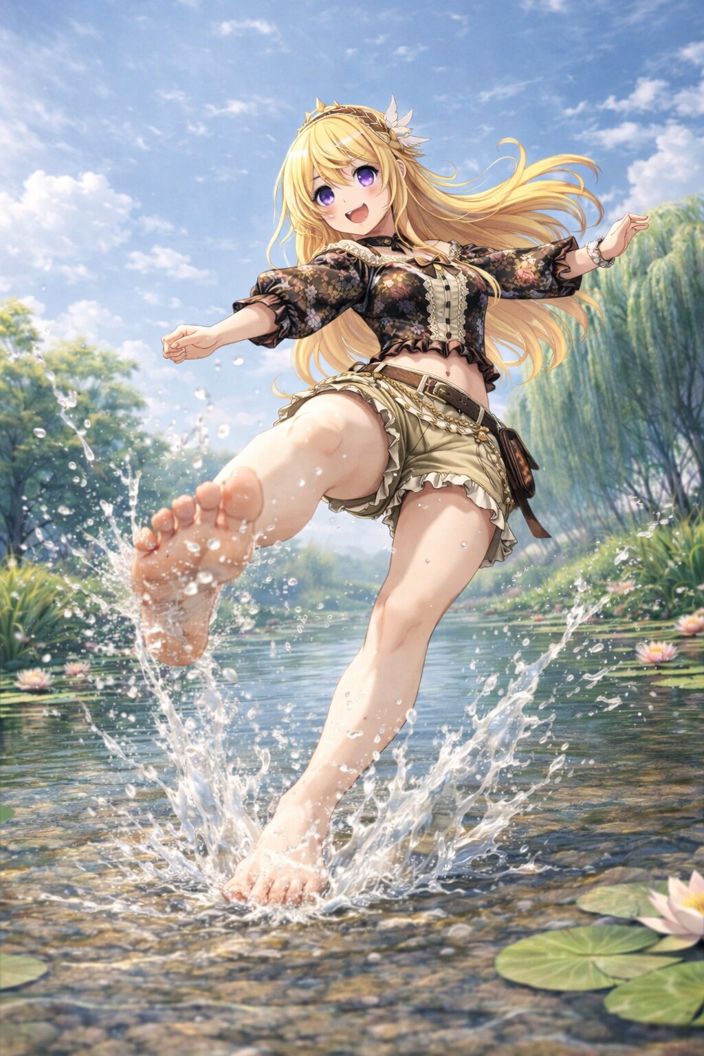 水面を蹴り裂く瞬間