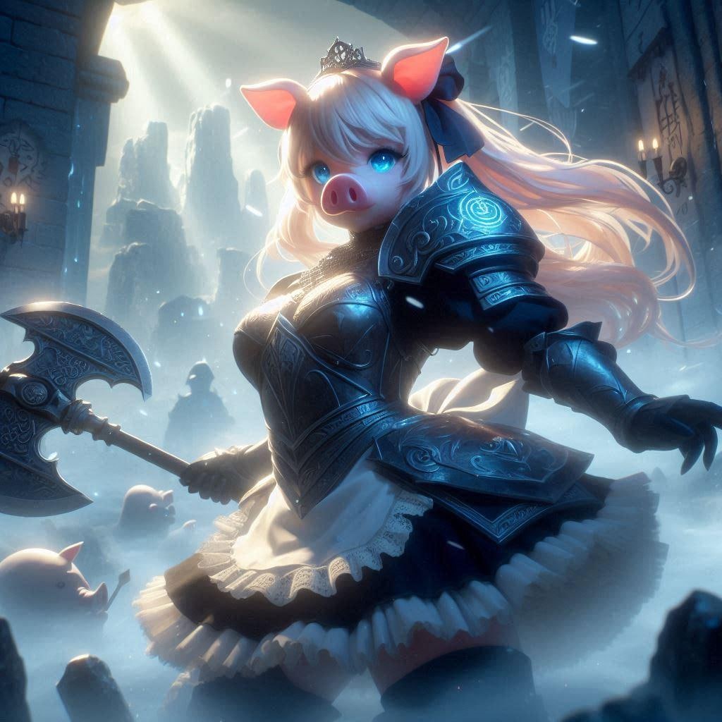 戦斧を持つ豚鼻騎士