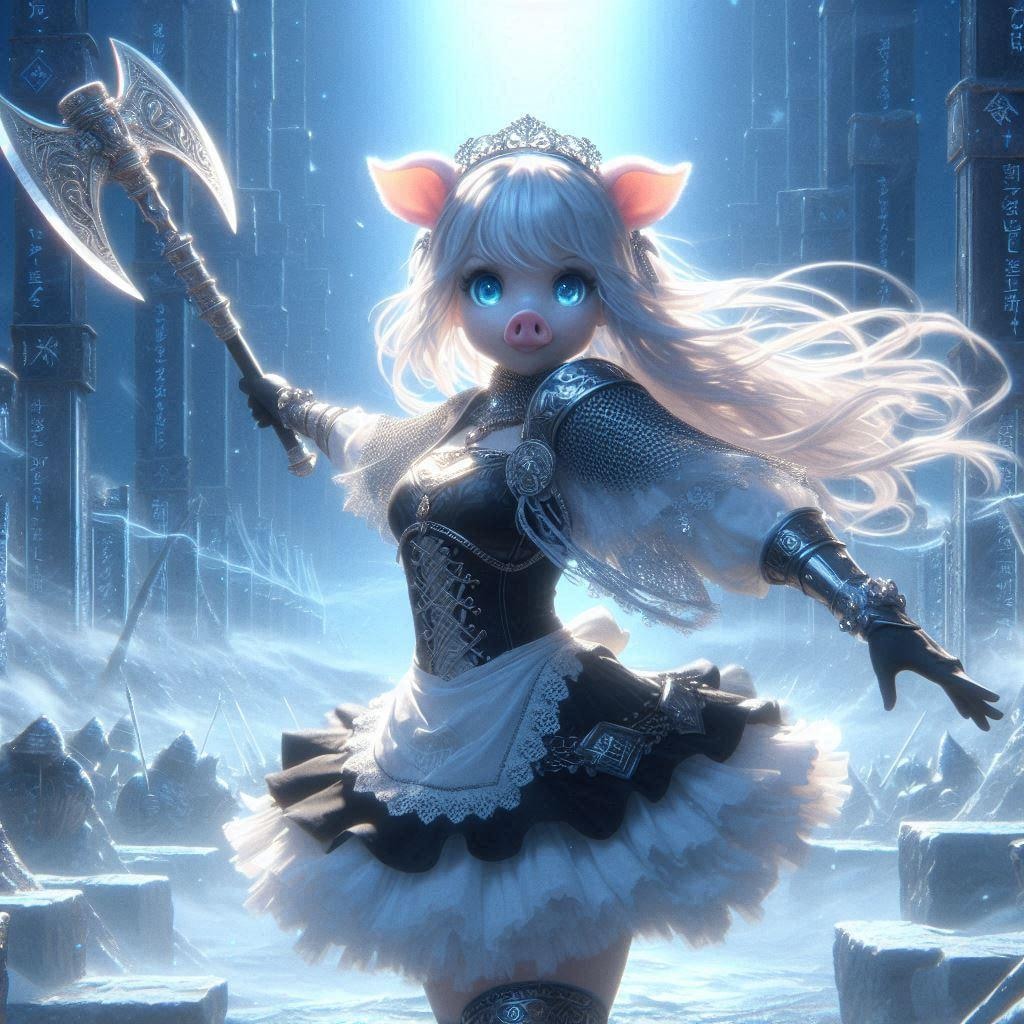 戦斧を持つ豚鼻騎士