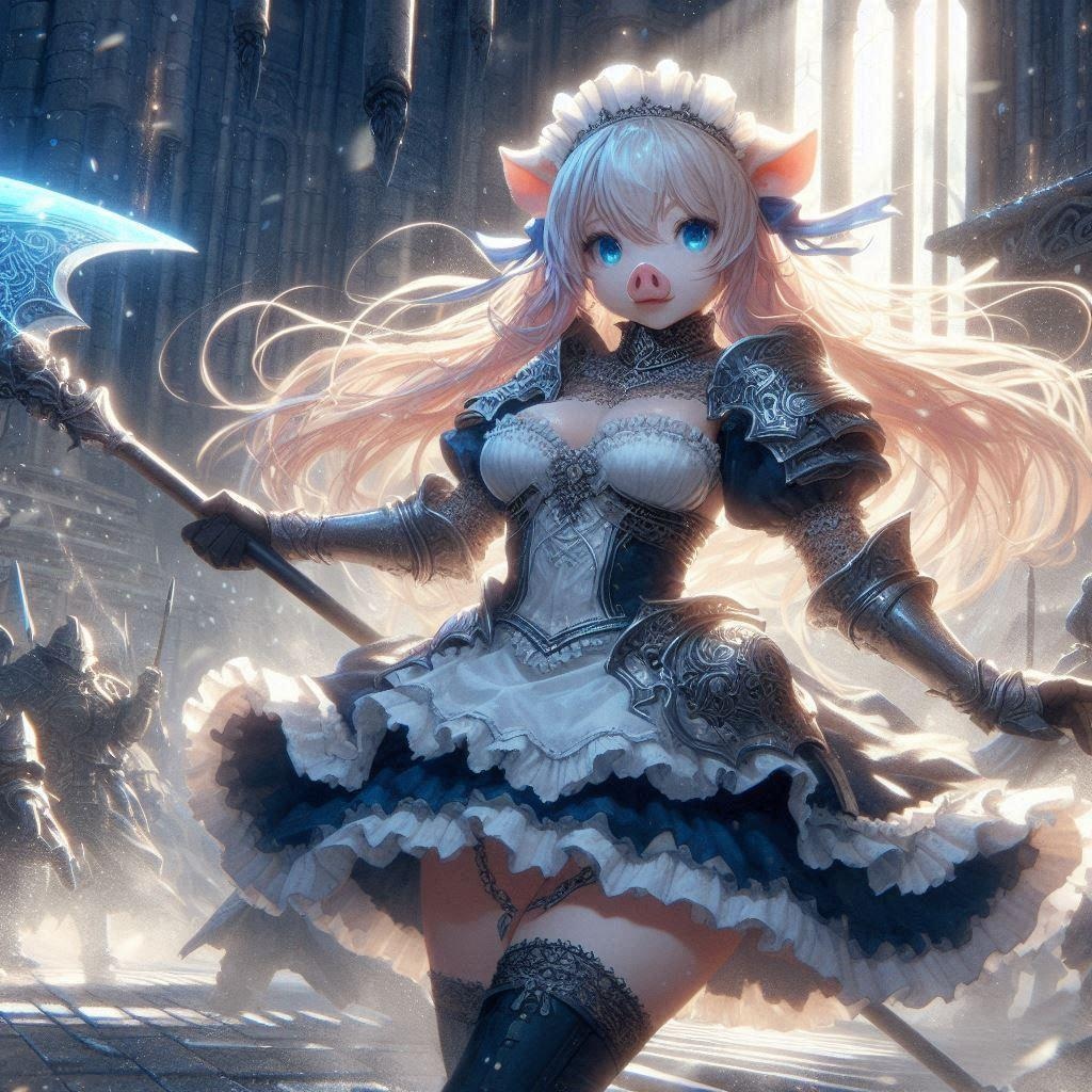 戦斧を持つ豚鼻騎士