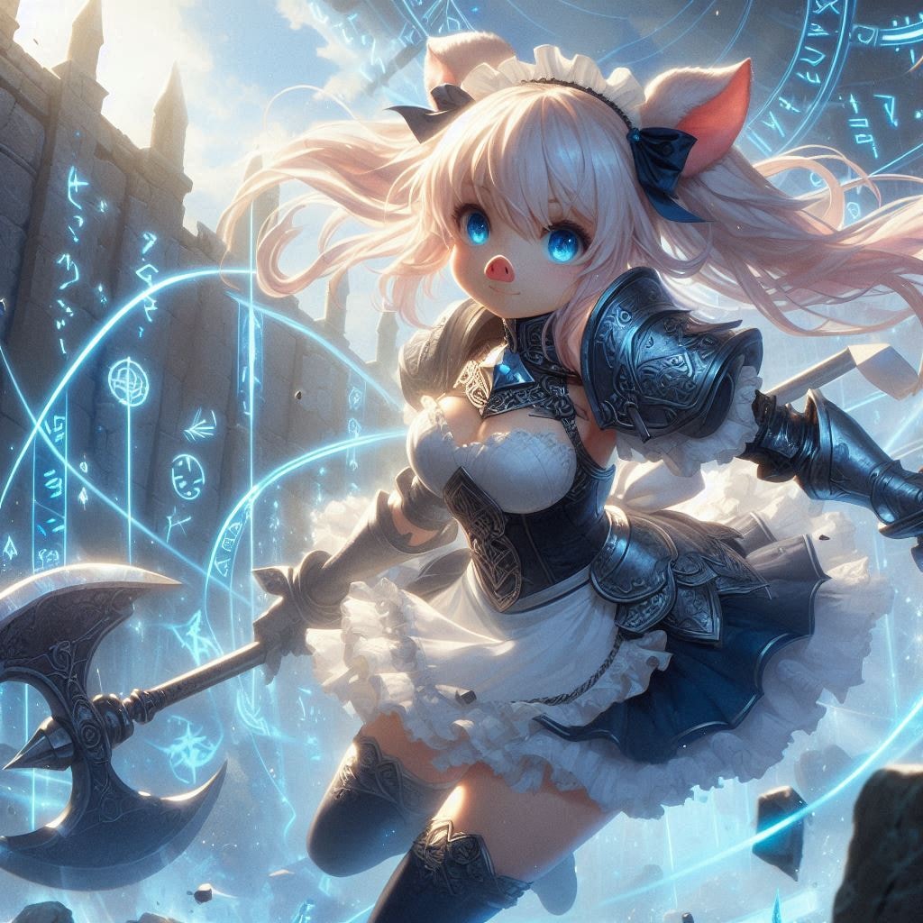 戦斧を持つ豚鼻騎士