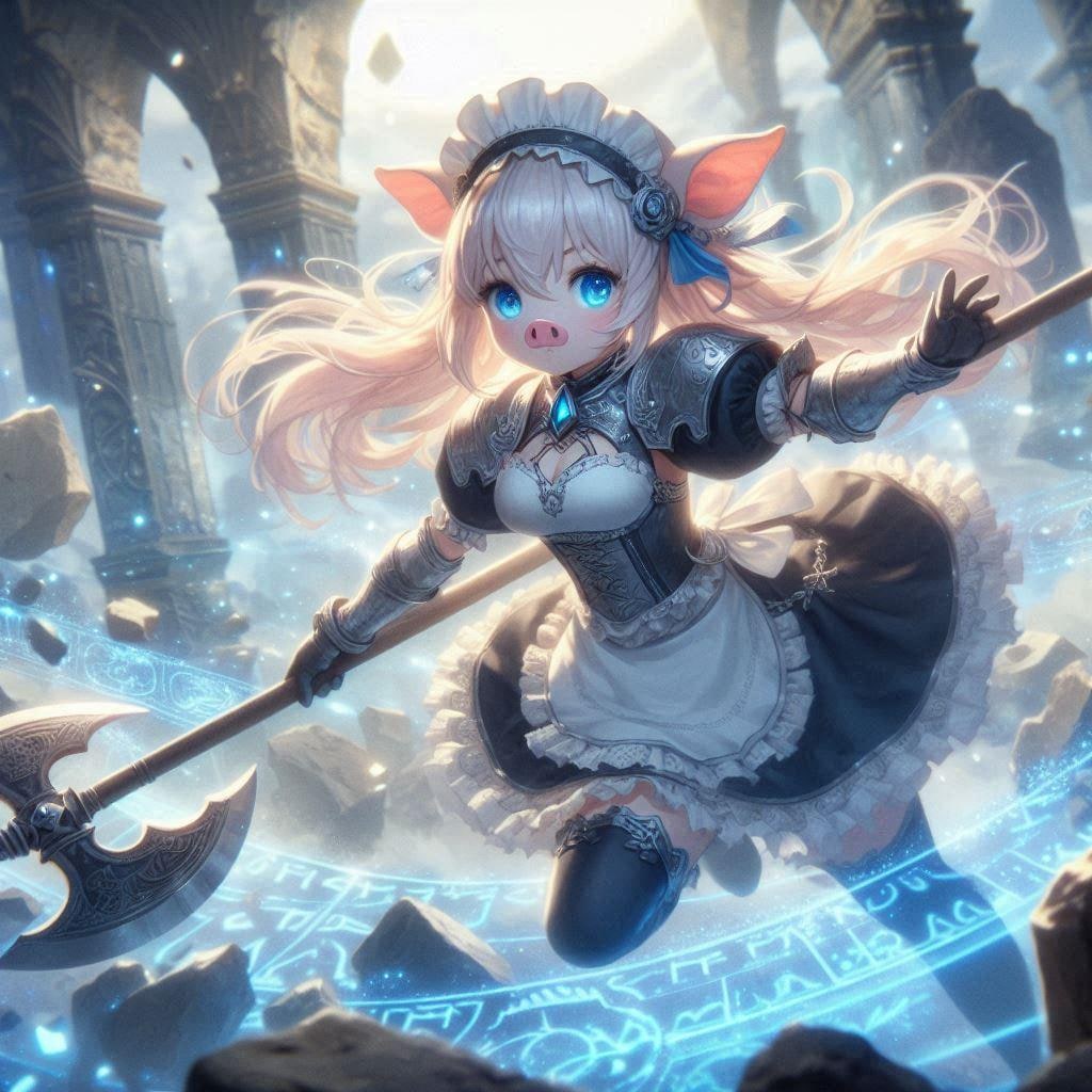 戦斧を持つ豚鼻騎士