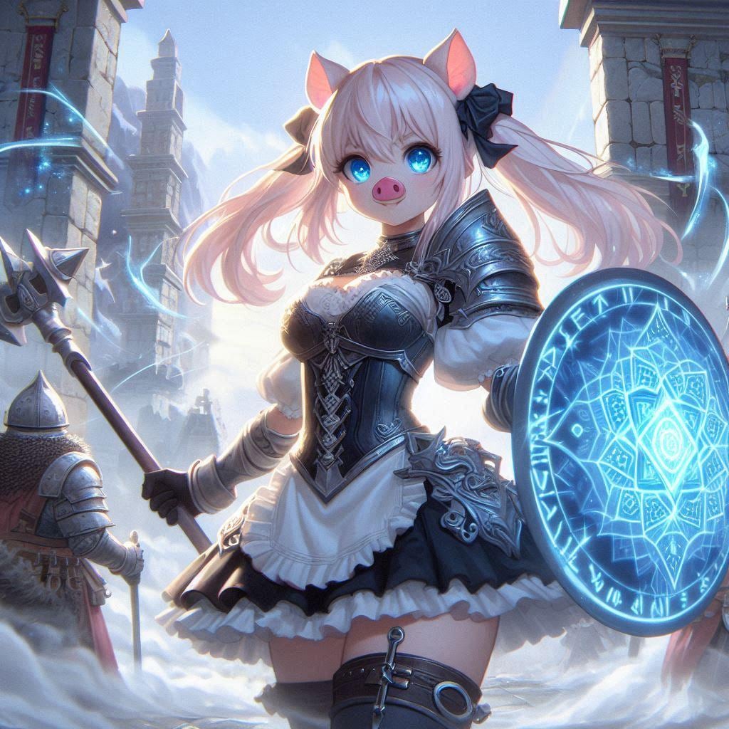 戦斧を持つ豚鼻騎士