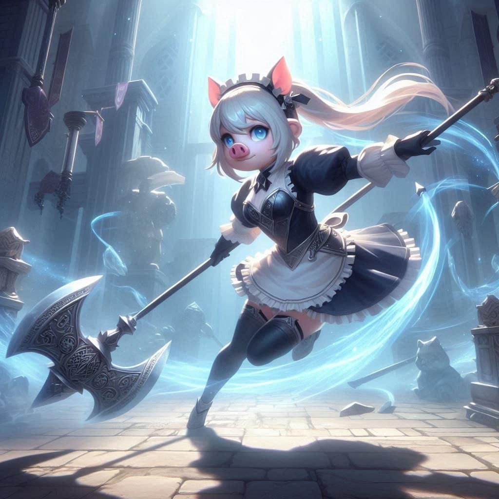 戦斧を持つ豚鼻騎士