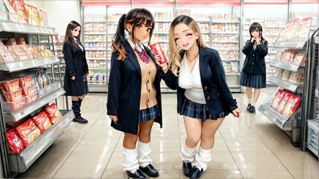 コンビニで買い物中