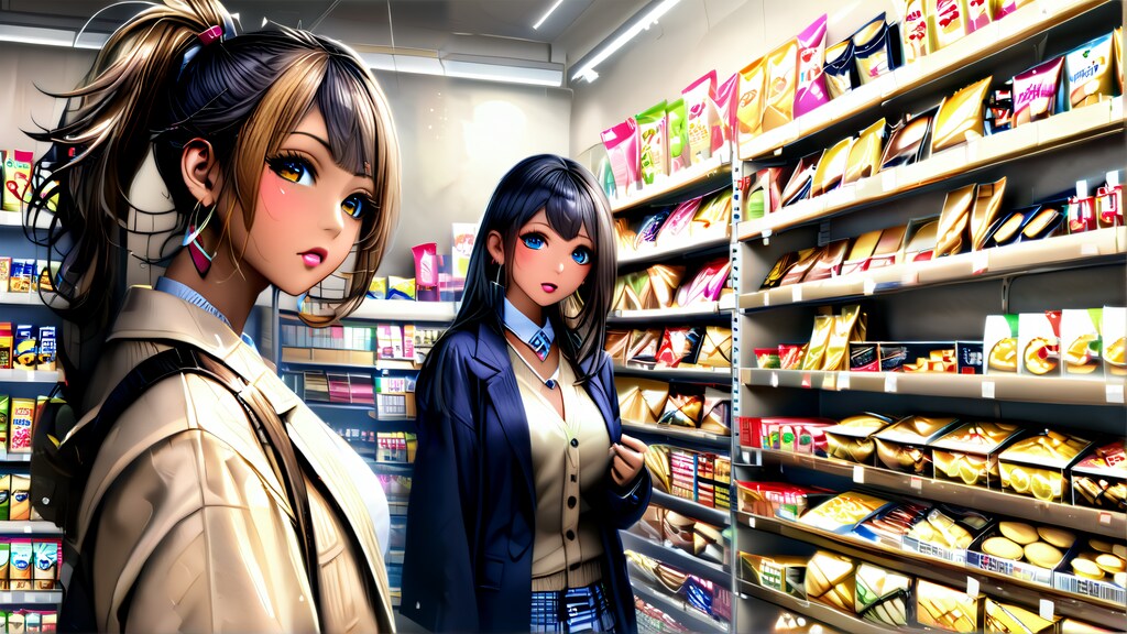 コンビニで買い物中