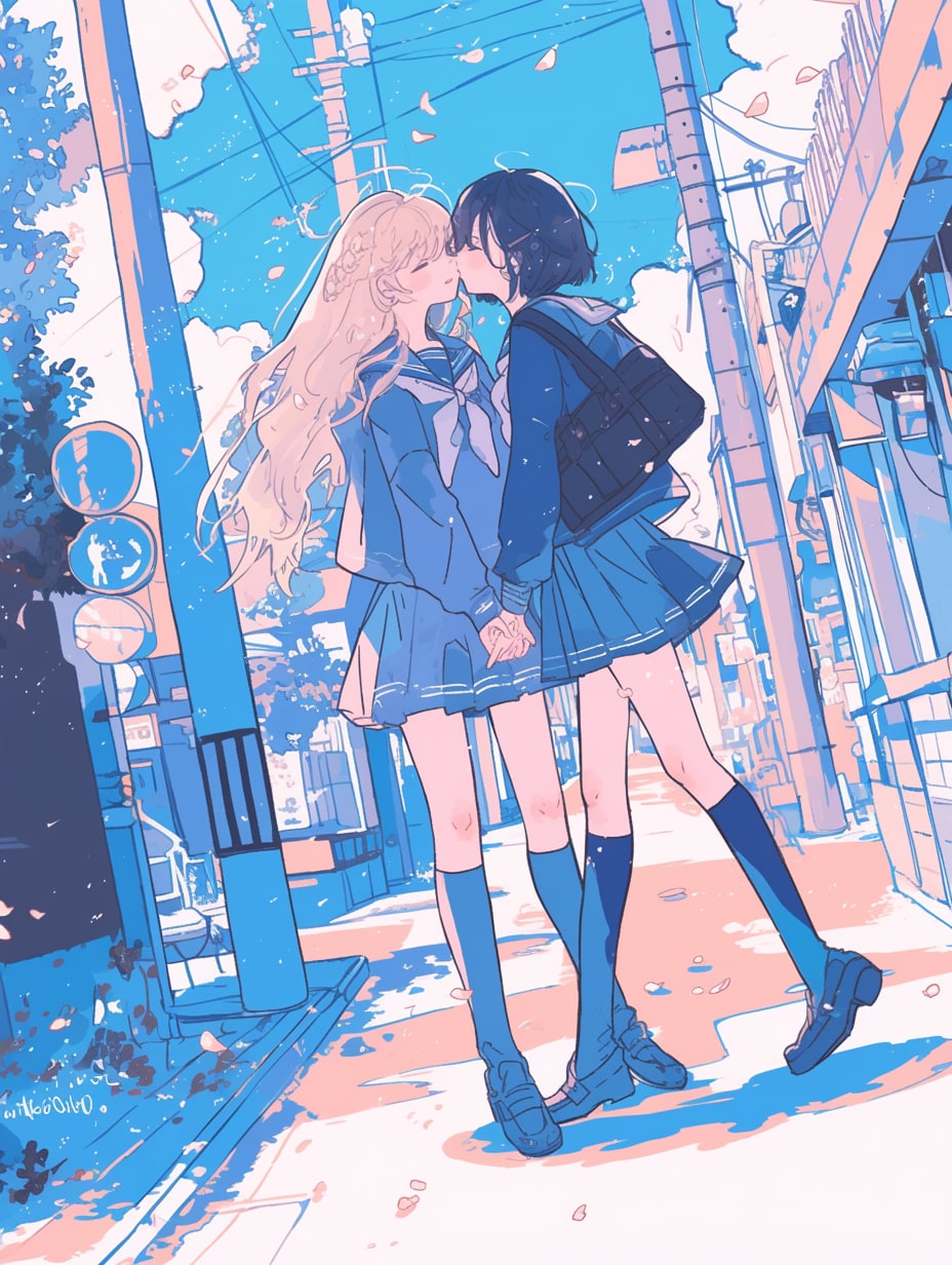 キスしたい二人のJK131 | の人気AIイラスト・グラビア