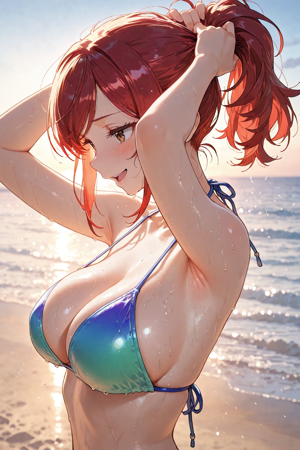 レッドヘアちゃんの脇と横乳♥️