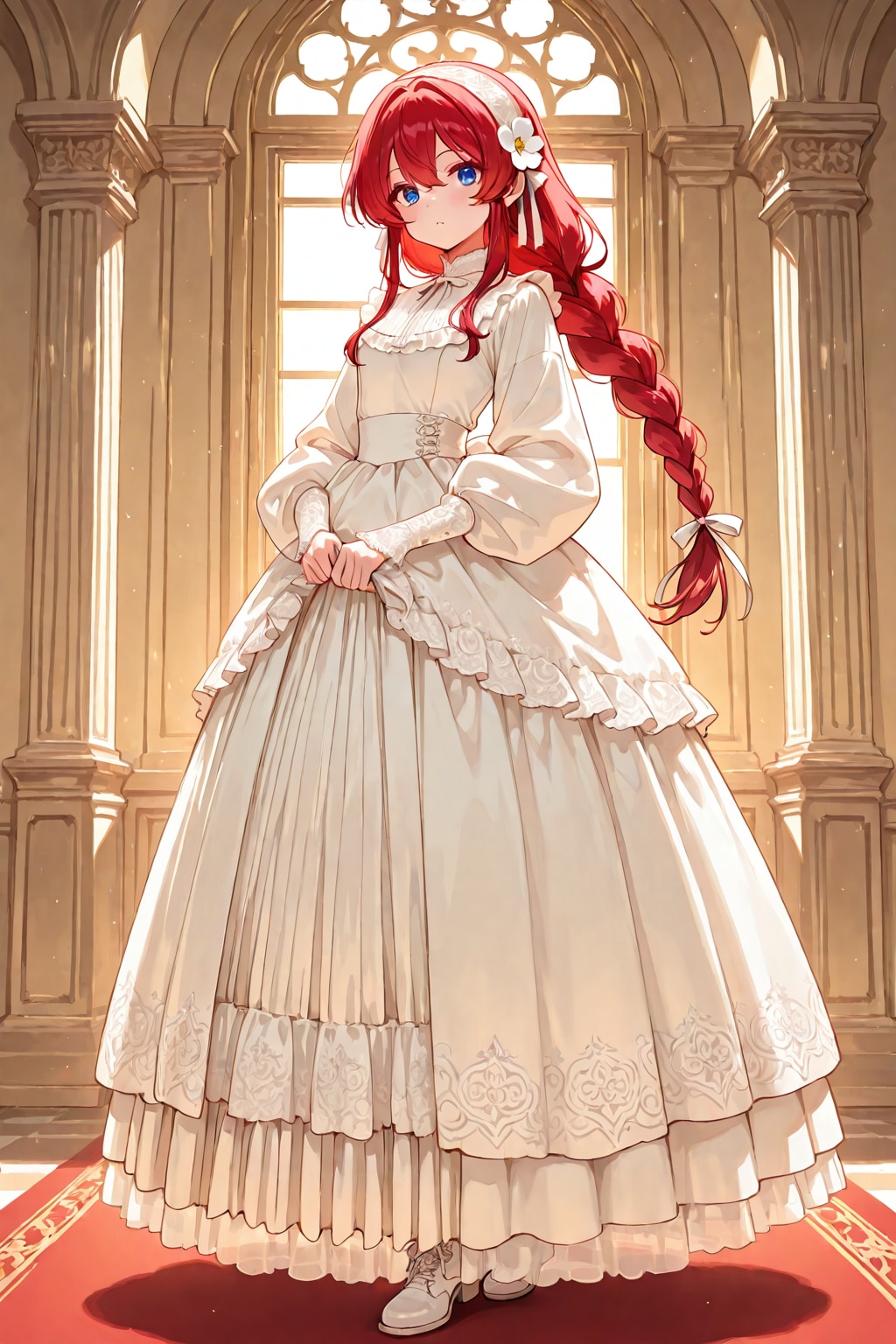 Saori in frilly dress