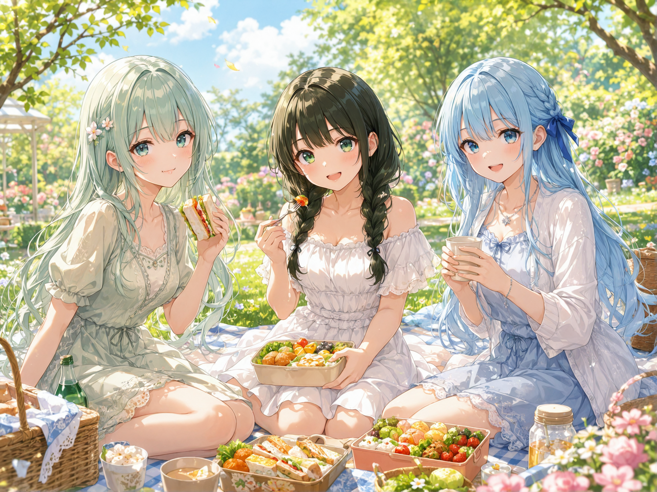 初夏のガールズピクニック☀️🧺 | の人気AIイラスト・グラビア