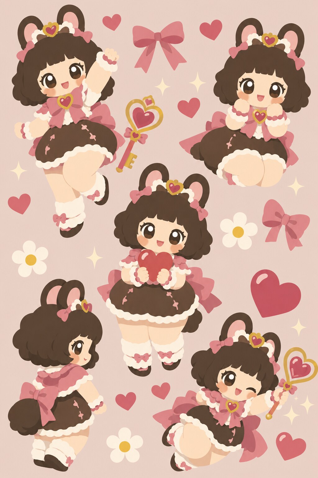うさぎな女の子フラットデザイン風