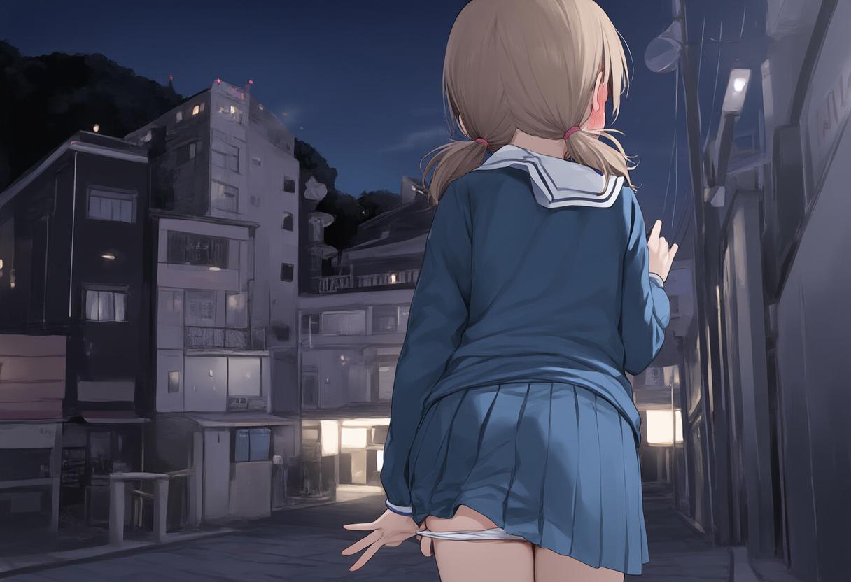 ノーパンのお尻見せたままで歩いてあげるね♡