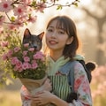 花と猫 2枚目