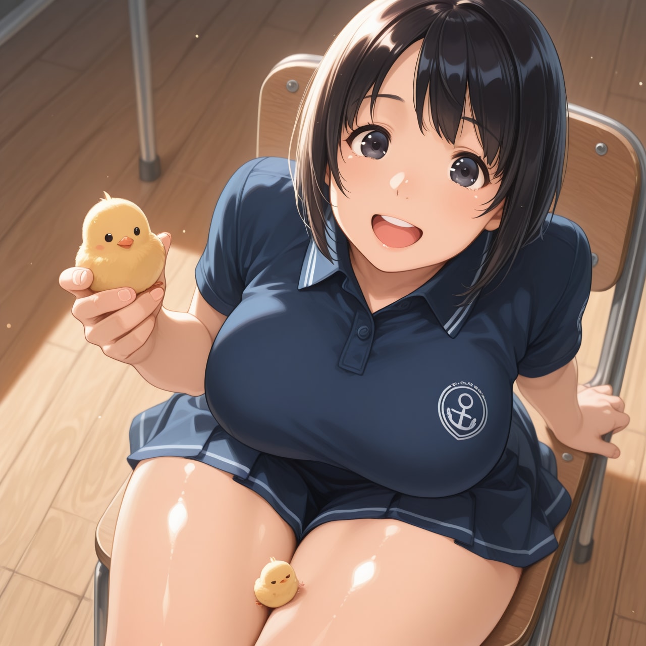 ひよこと戯れるえるなちゃん | の人気AIイラスト・グラビア