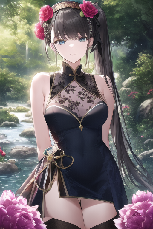 a girl blends fantasy and elegance