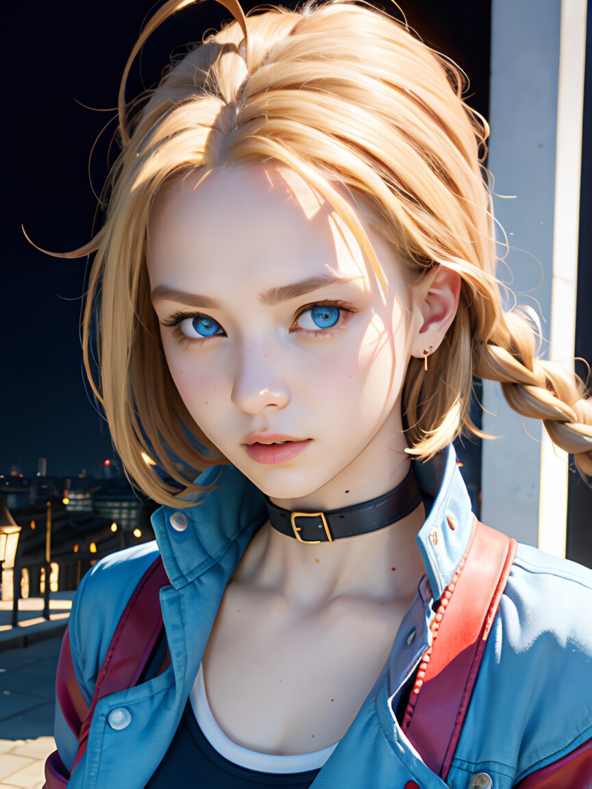 金髪美女のキャミィコスプレ