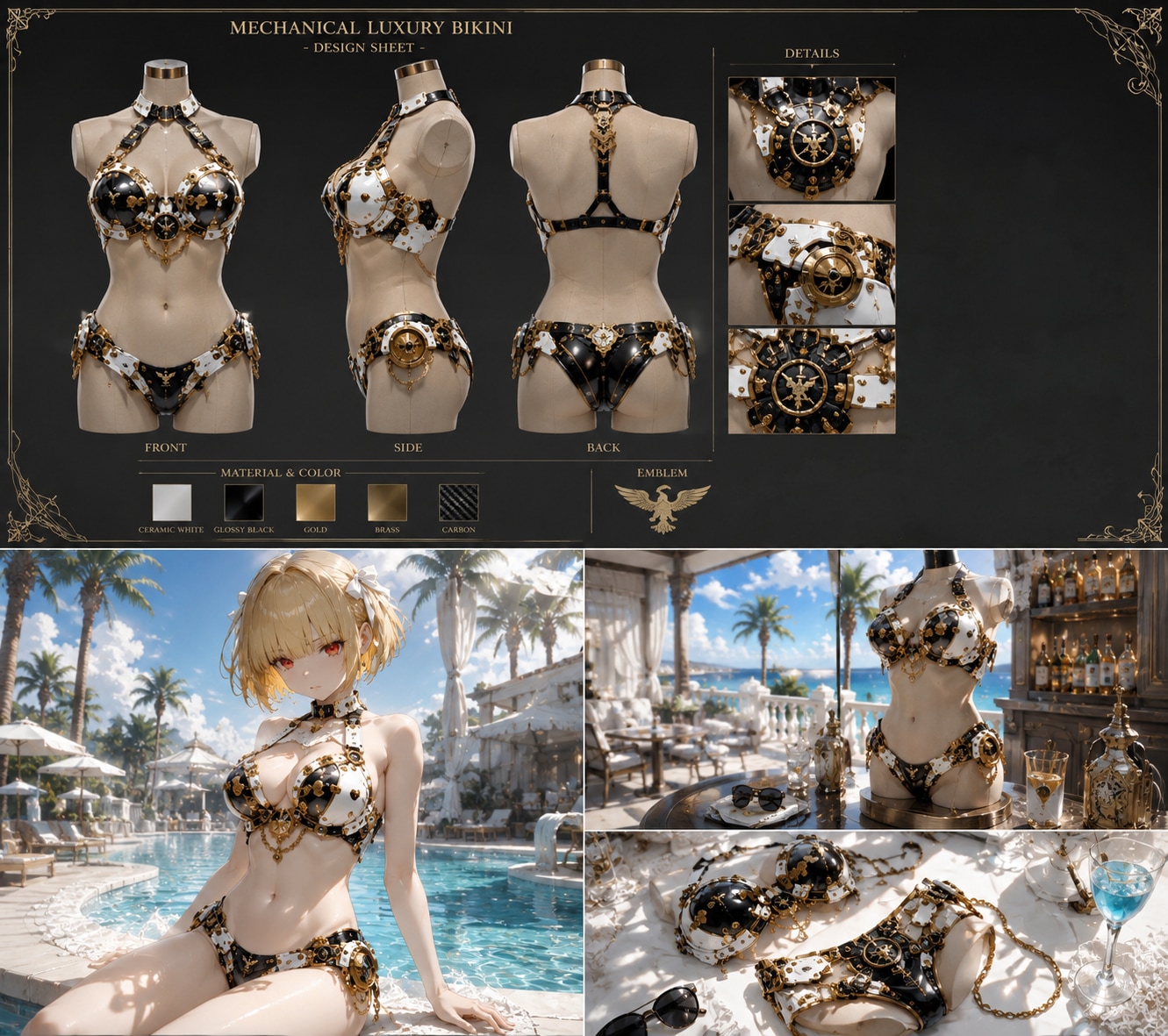 highly mechanical design bikini