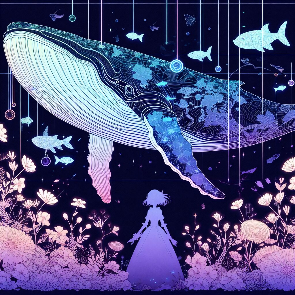 クジラと花の幻想世界