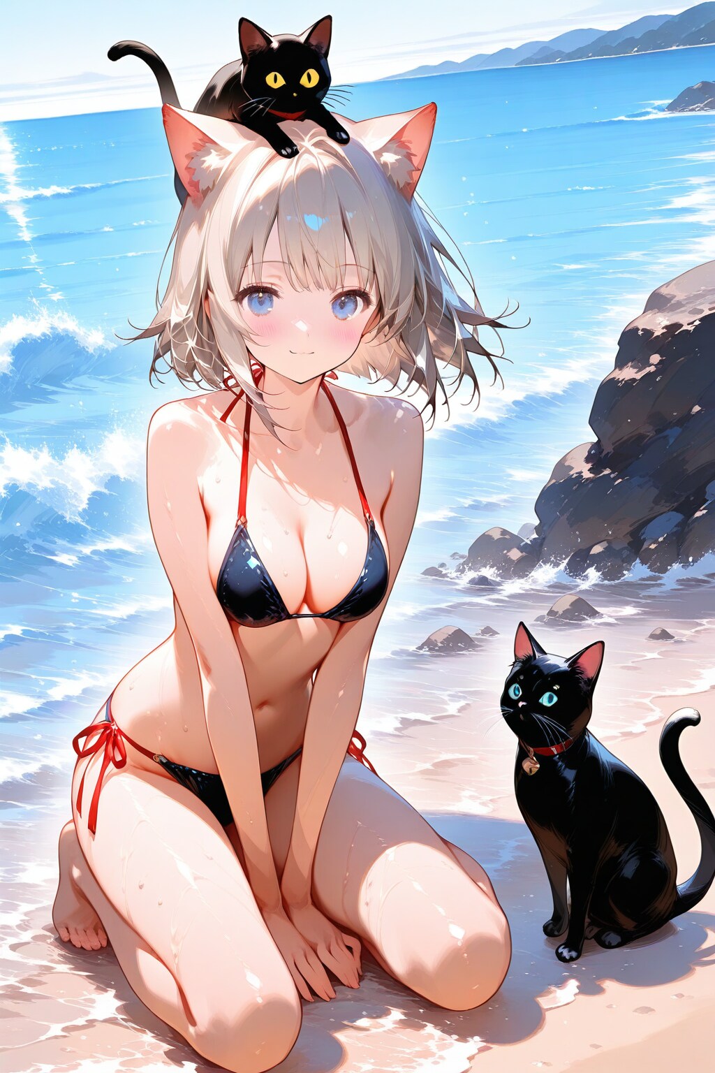 クロネさんと水着で記念撮影