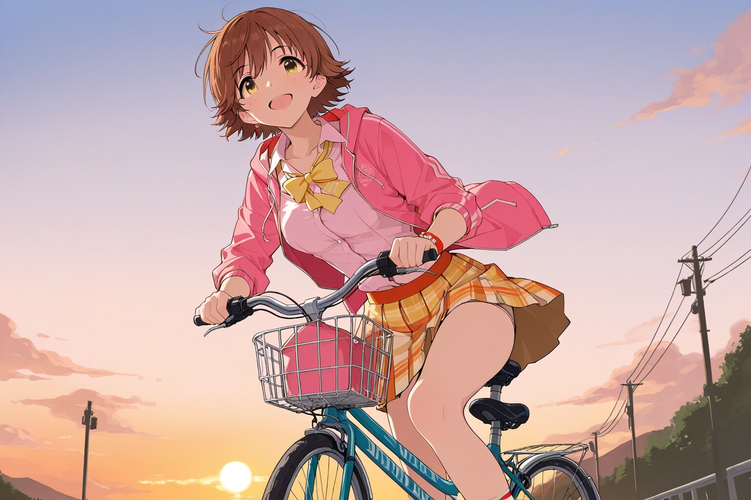 自転車に乗って家に帰る本田未央