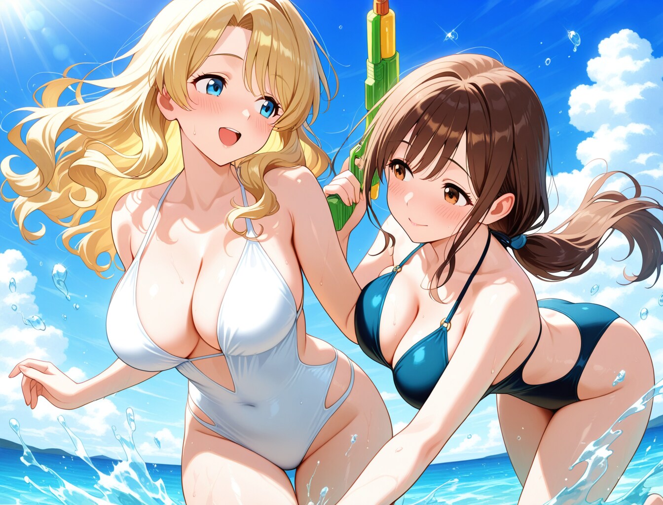 【澄香×エマ】 うちの百合カプのウォタガン大会 渚の戯れ