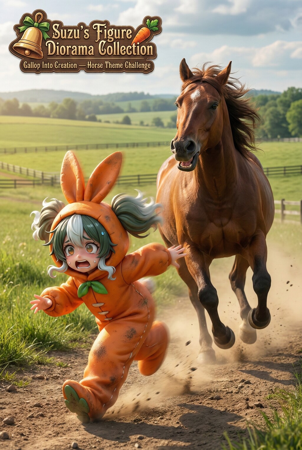 ニンジン娘 vs 馬