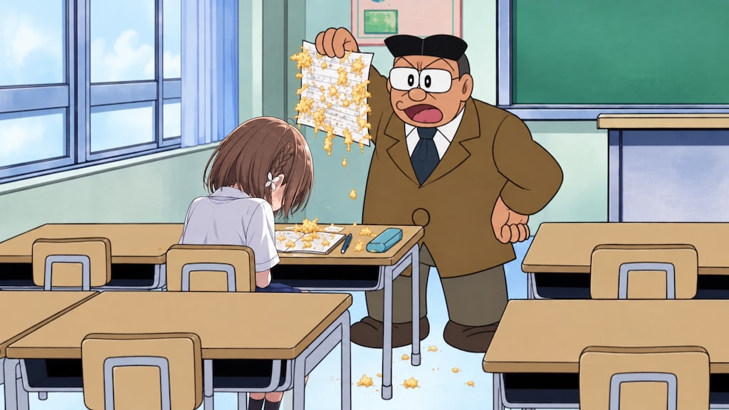 「き、き、君は夏休みの宿題に何をやっているのかね?」