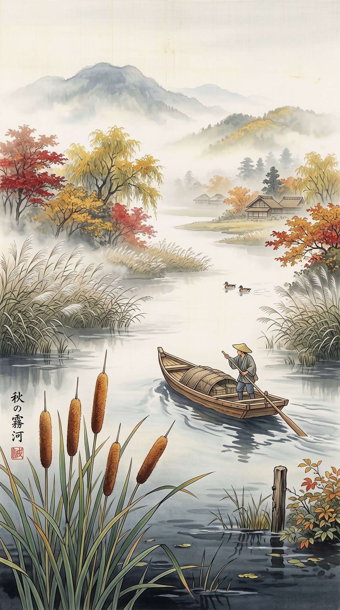 蒲の生える水郷 | の人気AIイラスト・グラビア